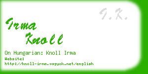 irma knoll business card